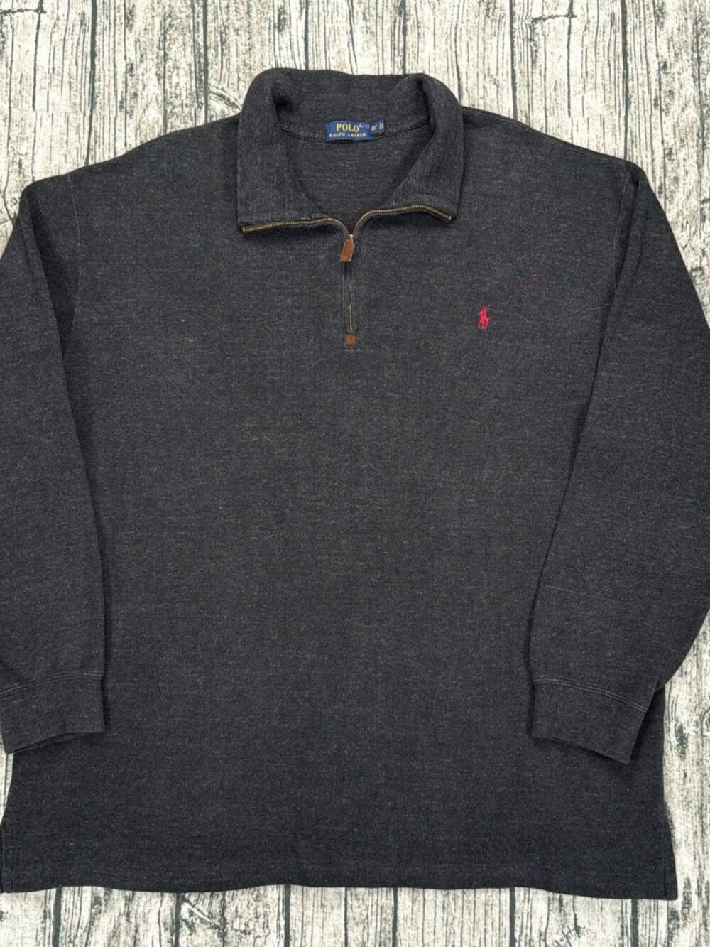 Polo Ralph Lauren Quarter Zip Sweatshirt Men 2XLT Charcoal Gray Cotton